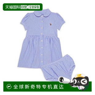 女婴两件套牛津衬衫 Ralph Lauren 套 裙和灯笼裤 美国直邮 Polo
