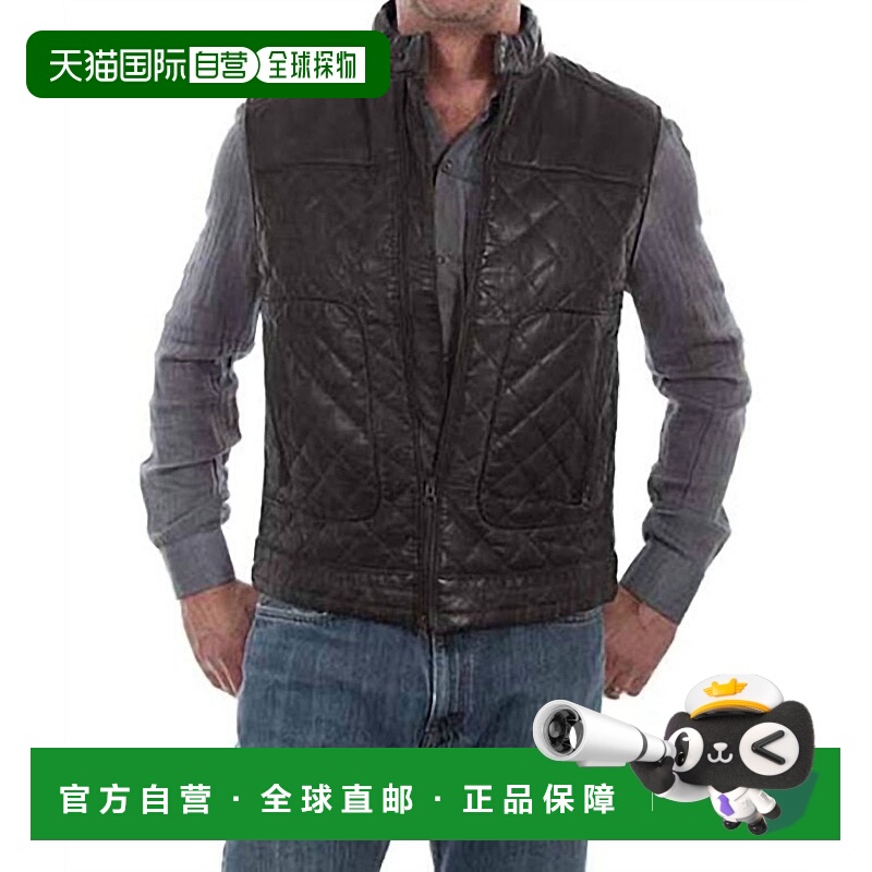 自营 scully男式羊皮黑色背心-黑色 美国奥莱直发新款户外