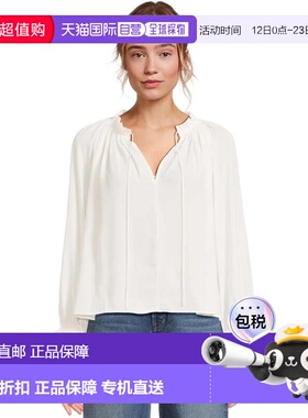 自营Women's Madewell Nayla Boho Top Winter White Split Tie N