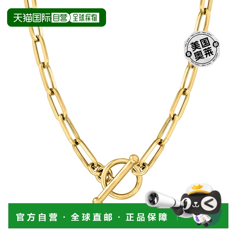 自营 Ross-Simons 意大利 14kt 黄金回形针链扣链节项链 - 16 英