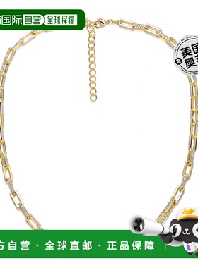 genevive纯银镀白金方晶锆石项链 - 黄色 【美国奥莱】直发