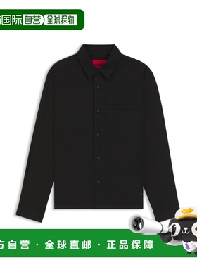 自营hugo bossOversized-fit overshirt in soft twill - black