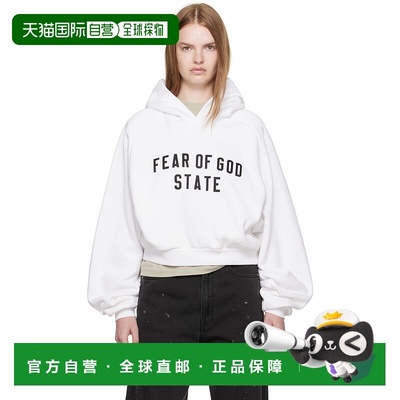 1h可退 香港直邮潮奢 Essentials 女士 白色 Fleece Raglan 连帽
