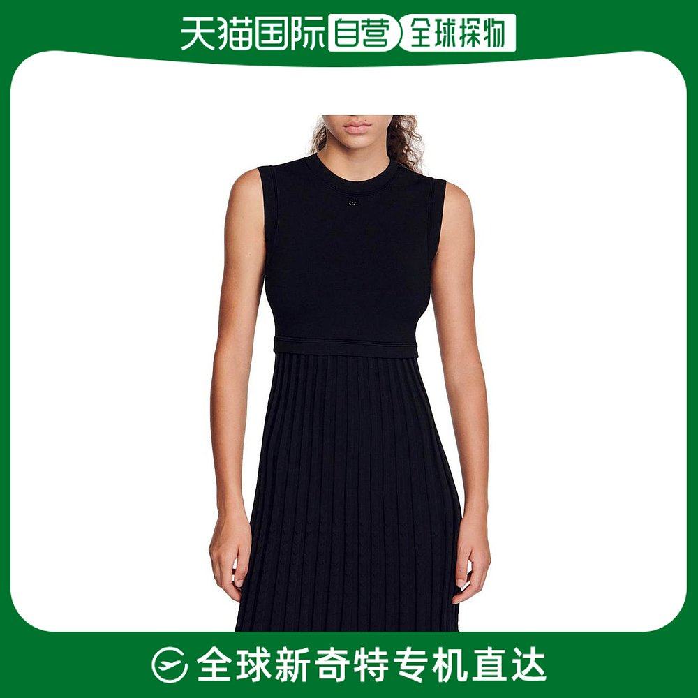 美国直邮sandro 真丝女士连衣裙蕾丝牛仔桑蚕丝裙子衬衫衣服休闲