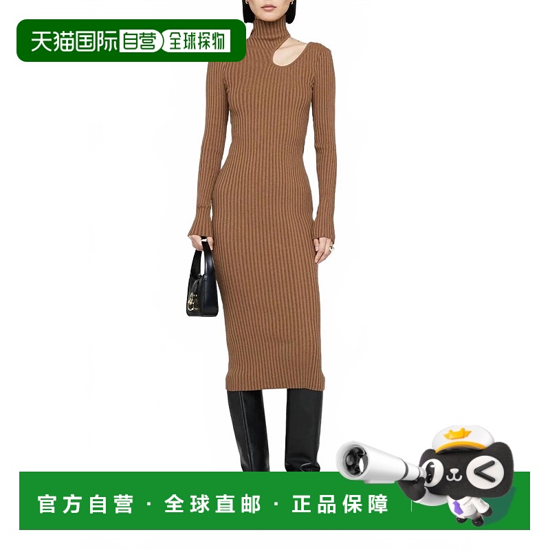 自营anine bing驼色维多利亚连衣裙 美国奥莱直发