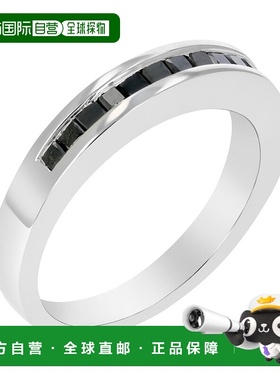 自营 vir jewels 1/3 cttw 公主方形切割黑色钻石结婚戒指 .925