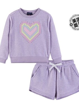 自营 andy & evanAndy&Evan French Terry运动衫和短裤-紫色 美国