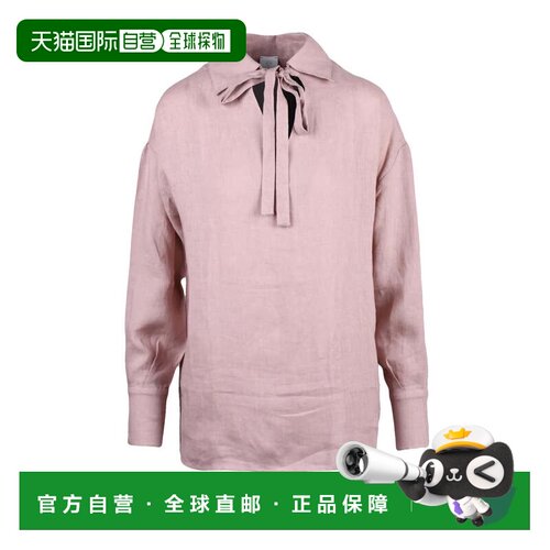 自营eleventyRed Gauzed Linen Blouse - pink 美国奥莱直发