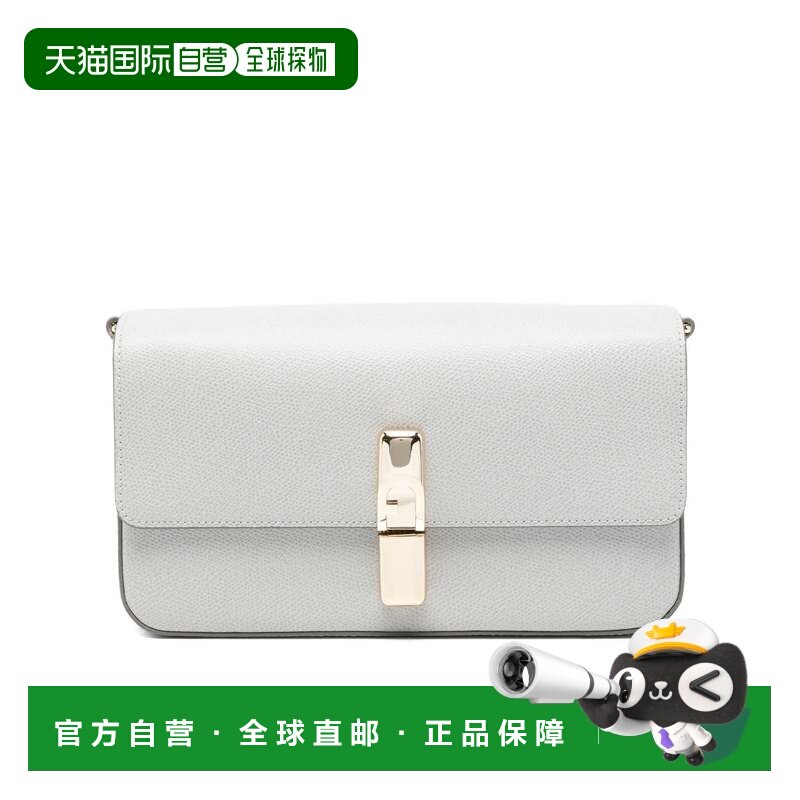 自营furlaIride S织纹皮革金色搭扣手拿包-白色 美国奥莱直发