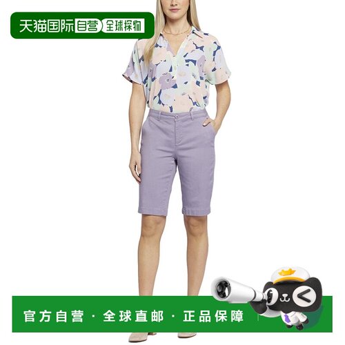 自营NYDJ Bermuda Lilac Chalk Short - purple 美国奥莱直发短裤