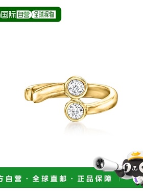 自营 RS Pure by Ross-Simons 14kt 黄金镶钻 2 石耳骨夹 - 白色