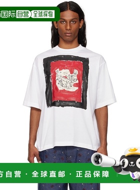 1h可退 香港直邮潮奢 Marni 玛尼 男士 白色 Fawn Print Cotton T