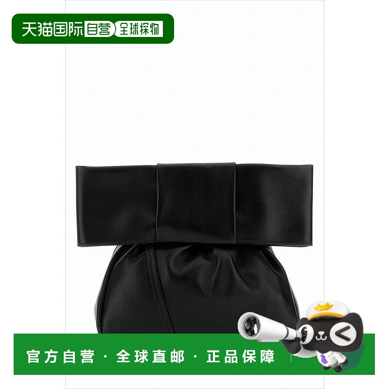 自营jil sanderGathered Lambskin Leather Clutch With Structur