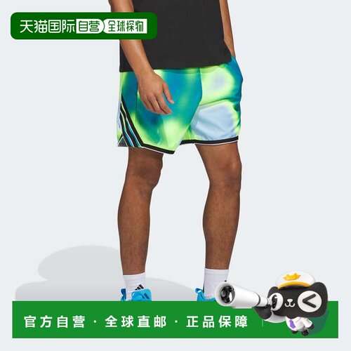 自营阿迪达斯男款adidas Crazy Lite AOP短裤-shock cyan / cryst