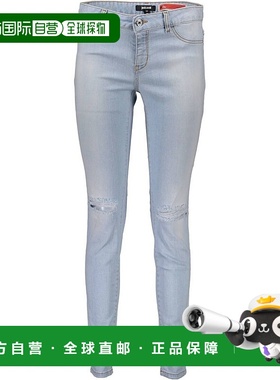 自营 Just Cavalli棉女式牛仔裤-浅蓝色 美国奥莱直发紧身裤