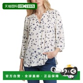 自营NYDJ 美国奥莱直发 blue Pintuck Blouse