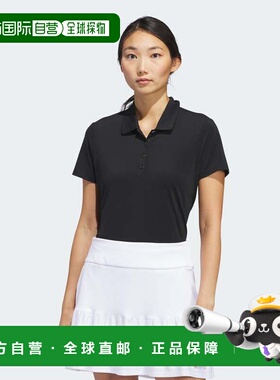 自营adidas Ultimate365女式纯色短袖Polo衫-黑色 美国奥莱直发