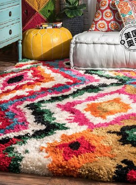 nuLOOM Handmade Carnival Abbey Shaggy Area Rug - multi 【美