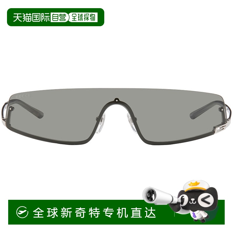 香港直邮潮奢 Gucci 古驰 女士 银色 Mask-Shaped 太阳镜 GG1561S