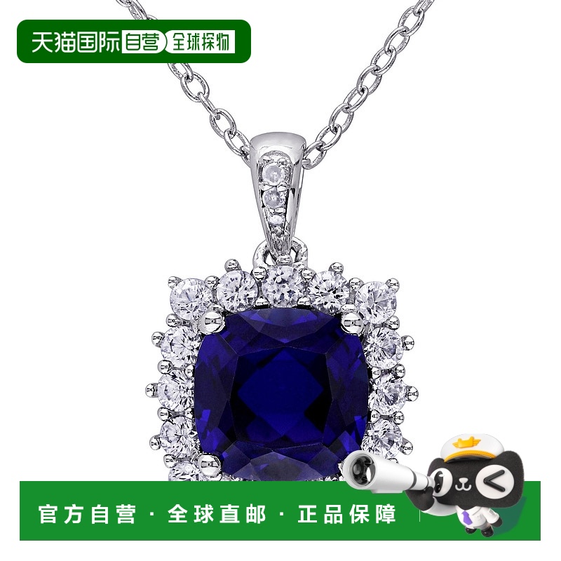 自营mimi & max3 3/5 CT TGW Created 蓝色和 Created 白色蓝宝石
