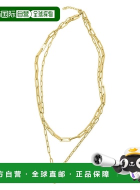 自营 Adornia 分层纸夹链心形吊坠项链 金色 黄色 美国奥莱直发