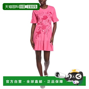 自营Johnny Was Ruffle Sleeve T-Shirt Dress - pink 美国奥莱直