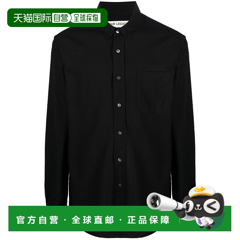 自营our legacyBlack Silk Classic Collar Shirt - black 美国奥