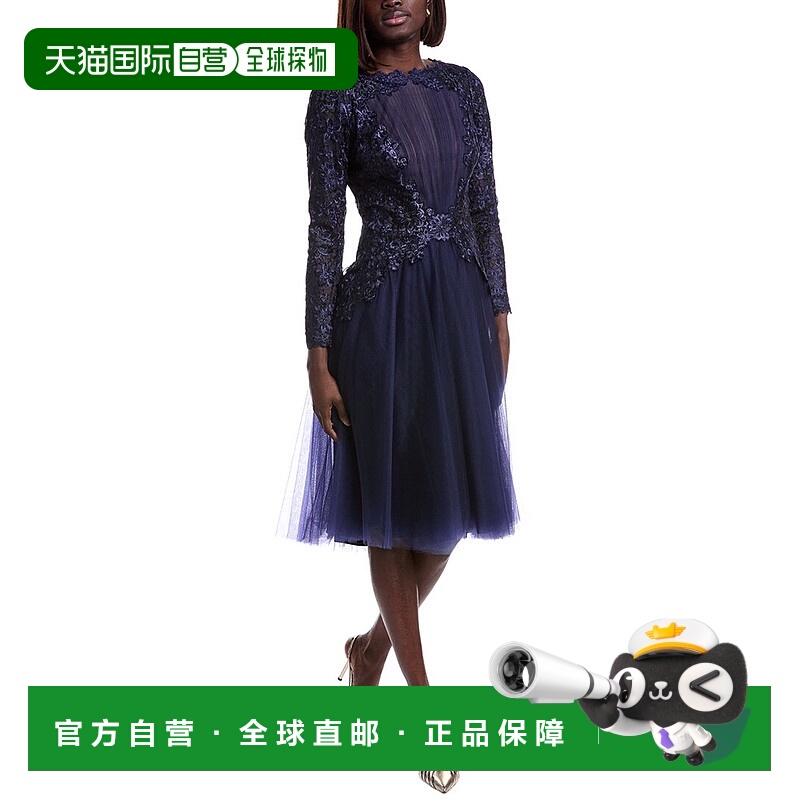 自营Tadashi Shoji Tulle Midi Dress - blue 美国奥莱直发