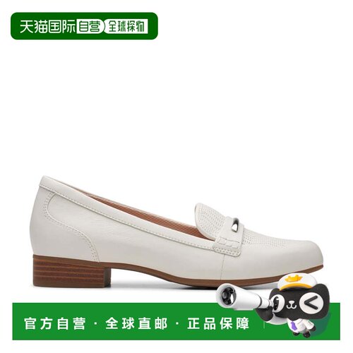 自营Clarks Juliet Aster白色皮革-灰白色皮革 美国奥莱直发女鞋