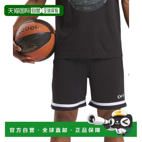 自营Men's Reebok Basketball Transition Shorts  Black Drawstr