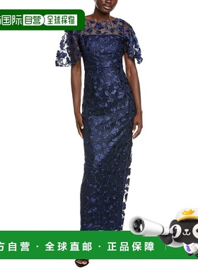 自营JS Collections Brooke Column Gown - blue 美国奥莱直发