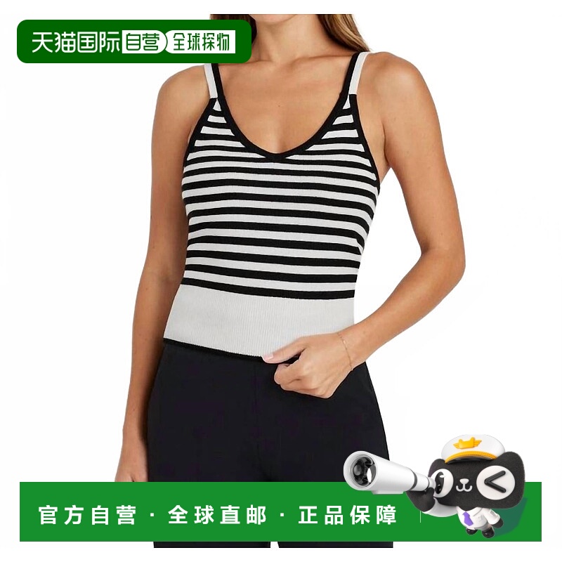 自营splendidSantina Stripe Sweater Tank In Black/ice - black