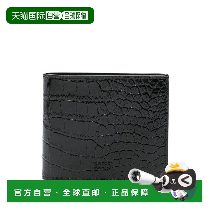 自营tom fordBifold Wallet In Shiny Crocodile Print Leather -