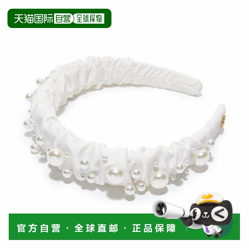 自营lele sadoughi象牙色女式混合珍珠Kelly头带 美国奥莱直正品