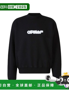 自营off-whiteOff- Cotton Men's Sweatshirt - black 美国奥莱直