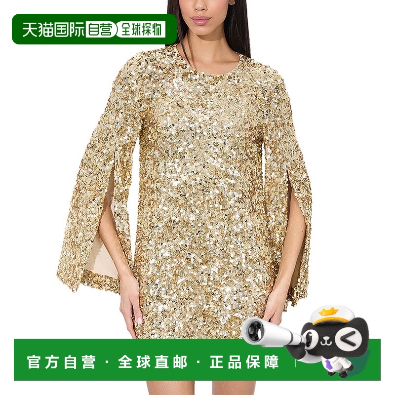 自营 alice + oliviaalice+olivia Eleonora装饰细袖迷你连衣裙-