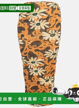 自营Nanushka Orange Arte Povera Floral Print Mesh Jersey Mid