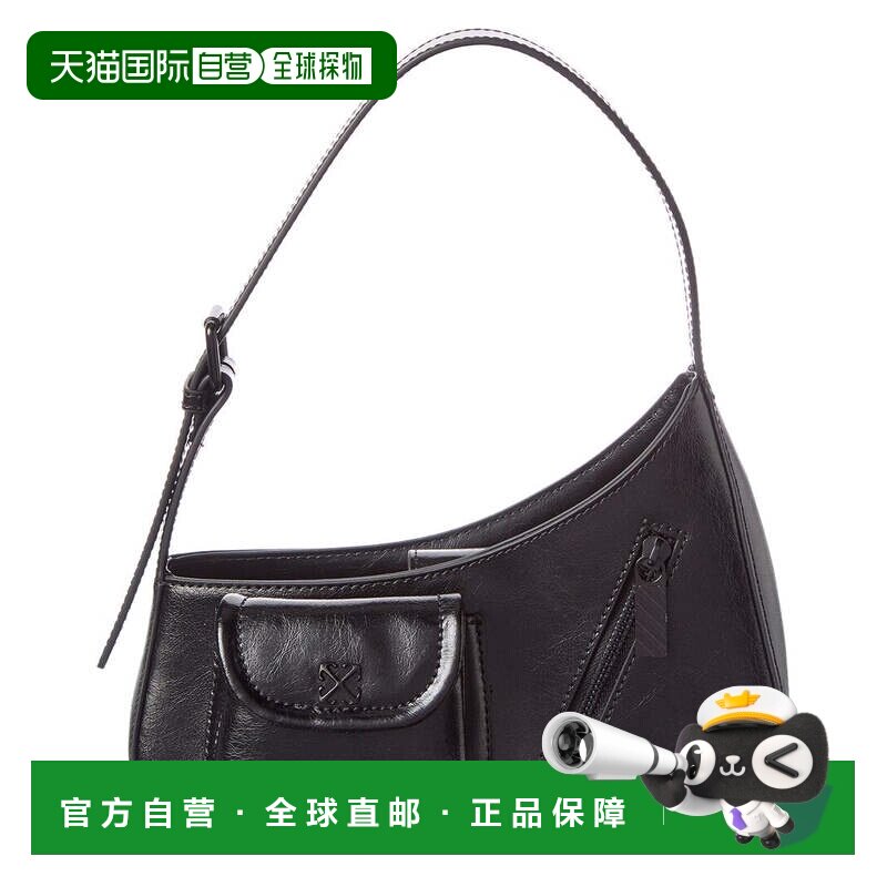 自营Off-White Jitney Leather Hobo Bag - black 美国奥莱直发图片