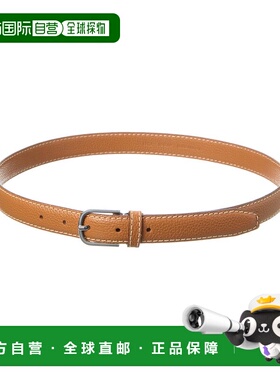 自营TOTEME Stitch Detail Leather Belt - brown 美国奥莱直发