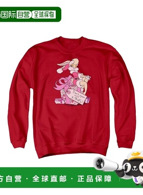 自营 gildanLooney Tunes Lola Present 成人圆领运动衫 - 红色