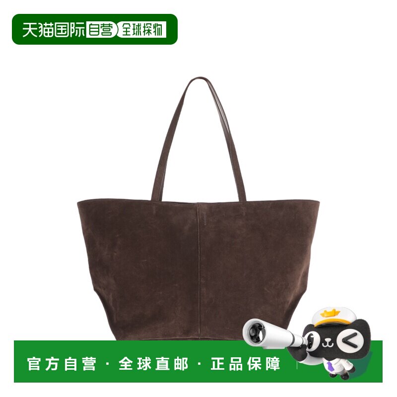自营jil sander棕色麂皮托特包，搭配皮革手柄-棕色 美国奥莱直发