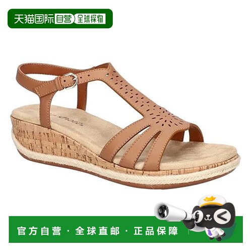 自营Women's Easy Street Dorinda Sandals Tan Open Toe Wedge H