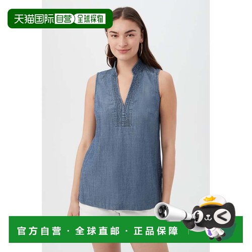 自营trina turkLacheri Chambray顶部-靛蓝 美国奥莱直发上衣吊带