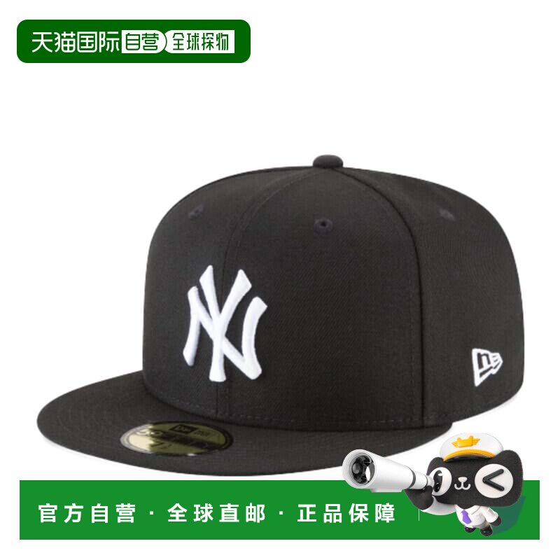 自营New Era 59Fifty MLB 纽约洋基队黑白基本款贴合帽子 1159112
