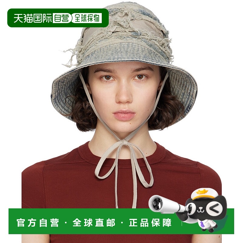 香港直邮潮奢 rick owens 瑞克 欧文斯 女士 蓝色做旧渔夫帽 DA01