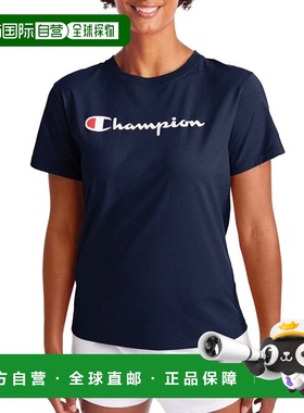自营Champion Classic Tee Women's Athletic Navy Round Neck Sh