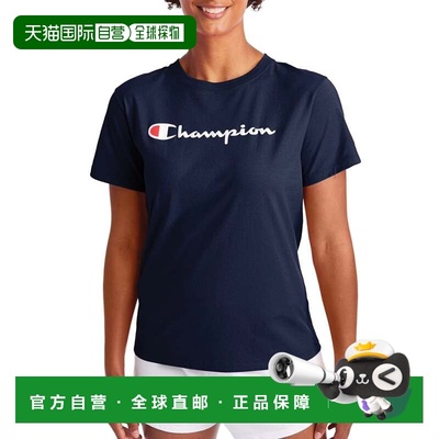 自营Champion Classic Tee Women's Athletic Navy Round Neck Sh