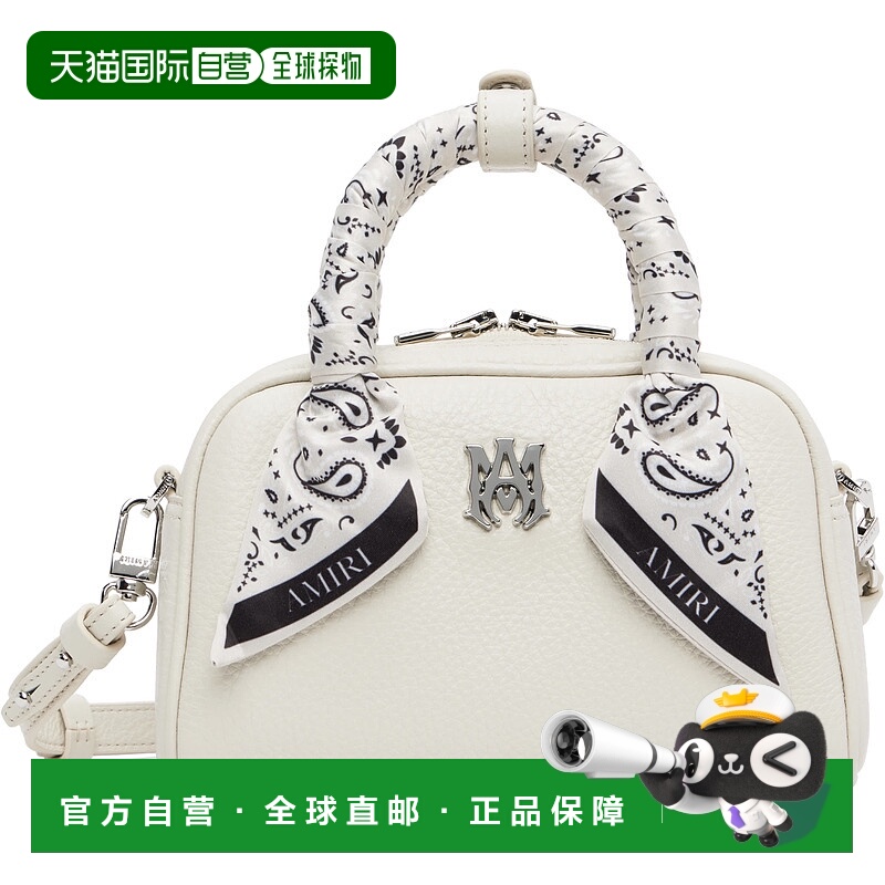 1h可退 香港直邮潮奢 AMIRI 女士 灰白色 Micro Bowling 手提包 A