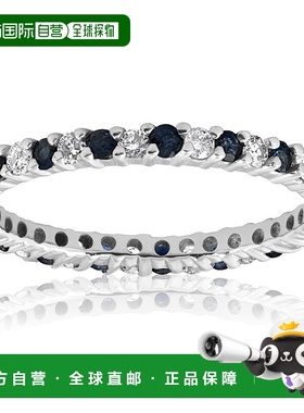 自营 pompeii3pompeii 3pompeii 1/2 克拉蓝色蓝宝石钻石结婚戒指