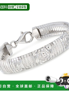 自营 Ross-Simons Italian Sterling Silver Diamond-Cut Omega B